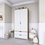 Hanah Home Armario 90 Cm 1600-015 Nogal Claro y Blanco